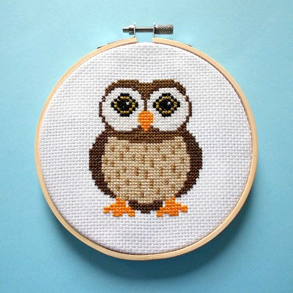 Owl Cross Stitch Kit With Hoop - Beginners Counted Cross Stitch - Needlework Kit - Image 2