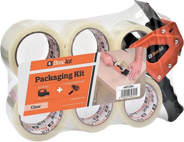 Clear Packaging Tape with Dispenser, 48mm x 66m, Pack of 6 Rolls ?C Strong Heavy Duty Packing Tape for Regular Use or Moving ?C Easily Seals Your Parcels and Boxes - Image 4