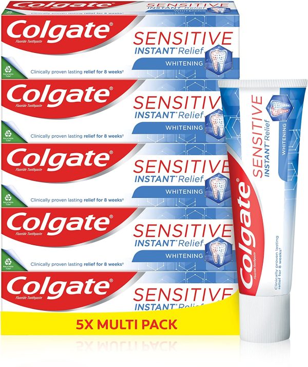 Colgate Sensitive Instant Relief Whitening Toothpaste 75 ml Pack of 5, Blocks Pain Instantly, Prevents Sensitivity, Gently Removes Stains (5 x 75 ml) - Image 6