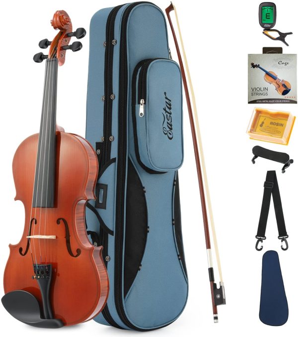 Eastar 1/2 Violin EVA-1 Student Violin Set Natural Violin Instrument For Beginner with Hard Case, Shoulder Rest, Bow, Rosin, Clip-on Tuner and Extra Strings - Image 2