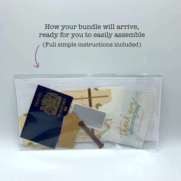 DIY Surprise Mini Suitcase & Mini GOLD effect Passport Reveal Gift bundle (DIY). Perfect for Valentine, birthday, family trips away! - Image 6