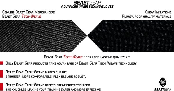 Beast Gear Advanced Inner Boxing Gloves Gel Mitts for Combat Sports, MMA and Martial Arts - Image 4