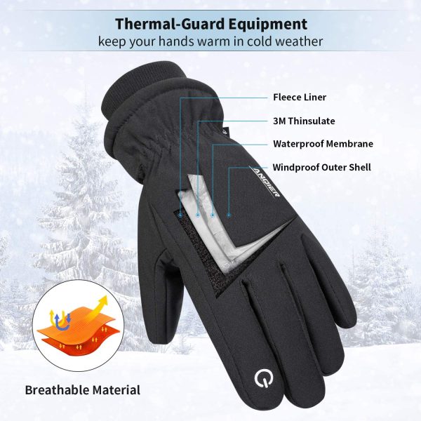 coskefy Thermal Gloves, -20?H Coldproof Touchscreen Ski Gloves Waterproof Winter Gloves 3M Thinsulate Snow Gloves for Walking Snowboarding Hiking Outdoor - Image 2