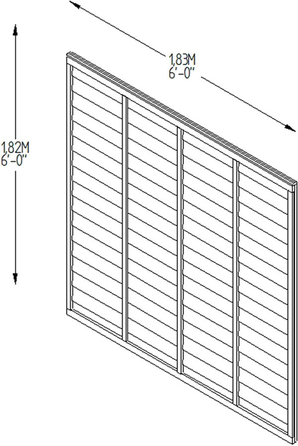 Forest Garden Pressure Treated Superlap Fence Panel 1.83M High (6x6) - Pack of 3