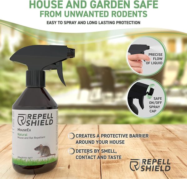 RepellShield Mouse Repellent Spray & Rat Deterrent - A Peppermint Oil Spray: A Natural Mice Repellent & Rat Repellent - Peppermint Spray for Rats - Alternative to Mouse Traps or Mouse Poison, 250ml - Image 4