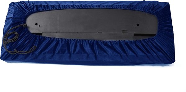 Piano Keyboard Dust Cover for 61-76 Keys Elastic Cord and Stretchable soft velvet dustproof cover blue - Image 3