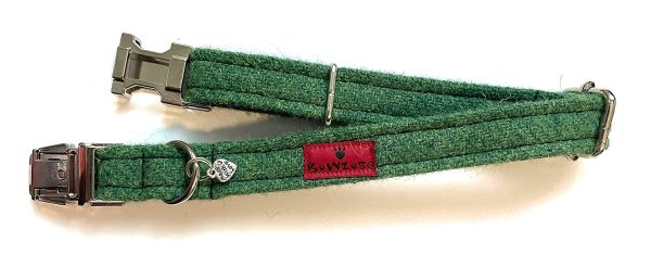 Harris Tweed Dog Collar - Evergreen - Image 2