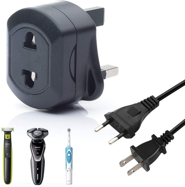 EU 2 Pin To UK 3 Pin Fused Adaptor Plug For Shaver/Toothbrush Q4U 1X Black adapter European to UK Adapter EU/US to UK Plug Adaptor - Image 3