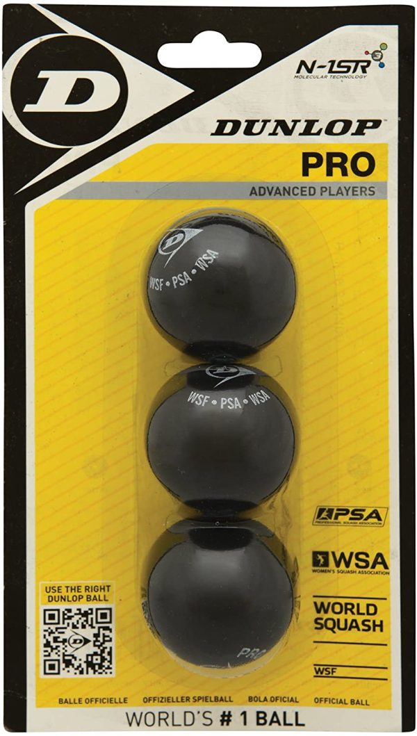 DUNLOP Pro Blister Pack of 3 Squash Balls