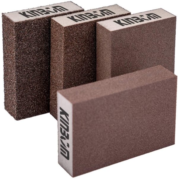 KINBOM 4 Pieces Sanding Sponge Wet and Dry Sanding Block Coarse/Medium/Fine/Superfine 4 Different Sanding Pads (4 Blocks) - Image 5