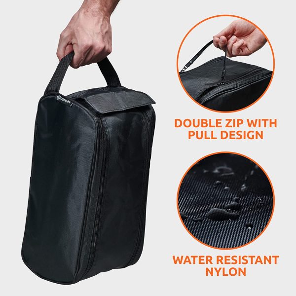 Case4life Black Water Resistant Football Boot Bag for Football Boots Or Golf Shoes. Shoe or Boot Bag for Storage Or Travel. - Image 5