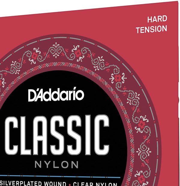 D'Addario Guitar Strings - Classic Nylon Guitar Strings - EJ27H Classical Guitar Strings - Silver Plated Wrap, Nylon Core, Clear Student Nylon Trebles - Hard Tension, 1-Pack - Image 3