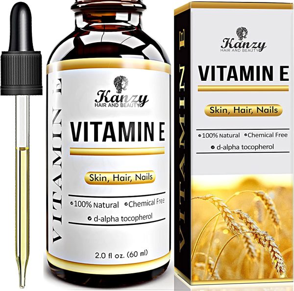 Kanzy Vitamin E Oil for Face & Skin 100% Naturally Sourced Plant-Based Organic Pure Vitamin E Oil for Hair d-Alpha-tocopherol Body Oil for Women & Men, Strengthens & Moisturizes Nails 60ml Body Oil - Image 2