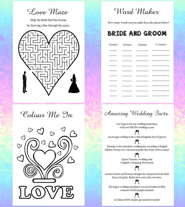 Personalised Childrens Kids Wedding Activity Pack Book Favour Cute AB47 - Image 3