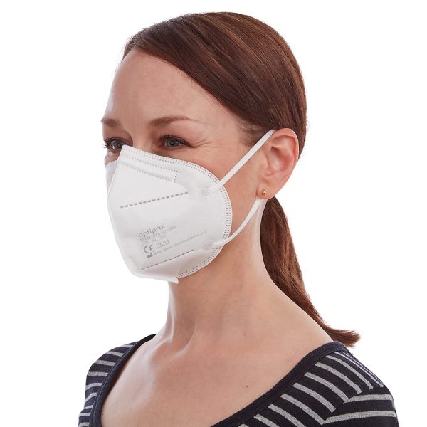 OptiPro FFP2 Particulate Respirator (x10) ?C CE & EN Certified Individually Wrapped Face Masks - Non-Woven 5-Layer System with High Filtration Capacity Masks - Filters Airborne Particles (Pack of 10) - Image 3