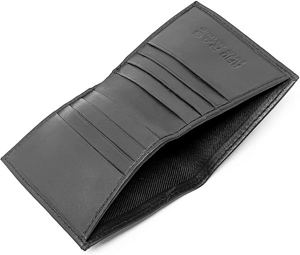 RAS Mens RFID Safe Soft Genuine Leather Credit Card and Banknote Pocket Slimline Wallet 122 (Black) - Image 6