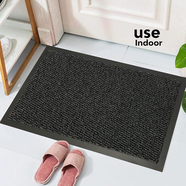 Barrier Mat Non Slip Door Mat Rubber Mats Floor Mats Kitchen Rugs Washable Light Weight Rubber Multi Color And Sizes Heavy Duty (Anthracite, 40cm x 60cm)