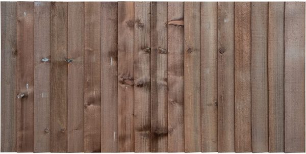 Premium Closeboard Fence Panel - Heavy Duty Vertical Feather Edge Fence Panels (Height 2ft (60cm) Without Capping - Brown)