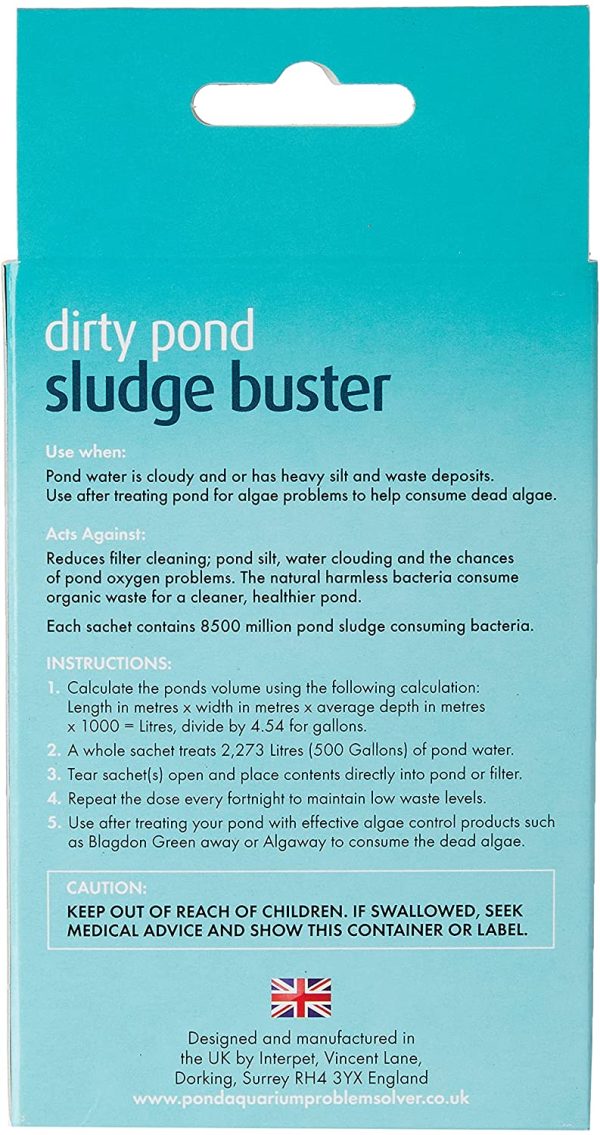 Blagdon 2724 Pond Sludgebuster, Digests Harmful Waste, Keeps Pond Clean, 4 x 9g Sachets, Each sachet treats 2,273 Litres - Image 4