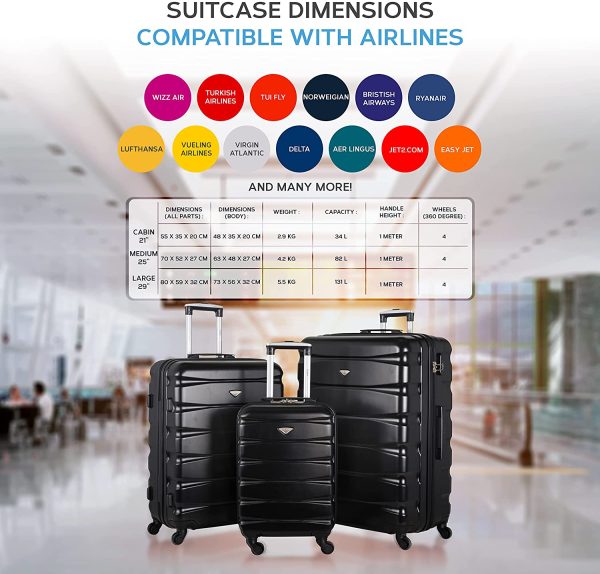 Flight Knight Lightweight 4 Wheel ABS Hard Case Suitcases Cabin & Hold Luggage Options Approved For Over 100 Airlines Including easyJet, British Airways, RyanAir, Virgin Atlantic, Emirates & Many More - Image 2