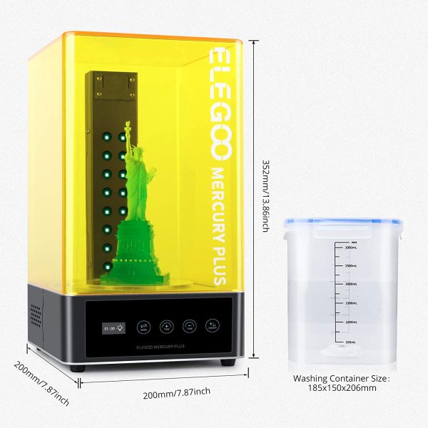 ELEGOO Mercury Plus 2 in 1 Wash and Curing Machine for LCD/DLP/SLA 3D Printed Models Resin UV Curing Box for Mars Series Photon S Photon Mono with Rotary Curing Turntable and Washing Bucket - Image 6