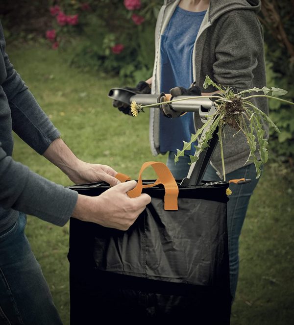 Fiskars Solid PopUp Garden Bag with handles, Capacity: 56 Litre, Black/Orange, 1015646 - Image 4