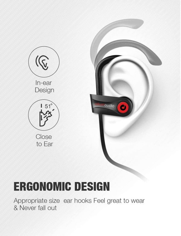 Bluetooth Headphones, Otium Wireless Headphones IPX7 Waterproof Earphones Sport Earbuds With Bluetooth 5.1 CSR Chip 7-9 Hrs Battery,Noise Cancelling Mic Earbuds for Gym Running Outdoor Sports Workout - Image 5