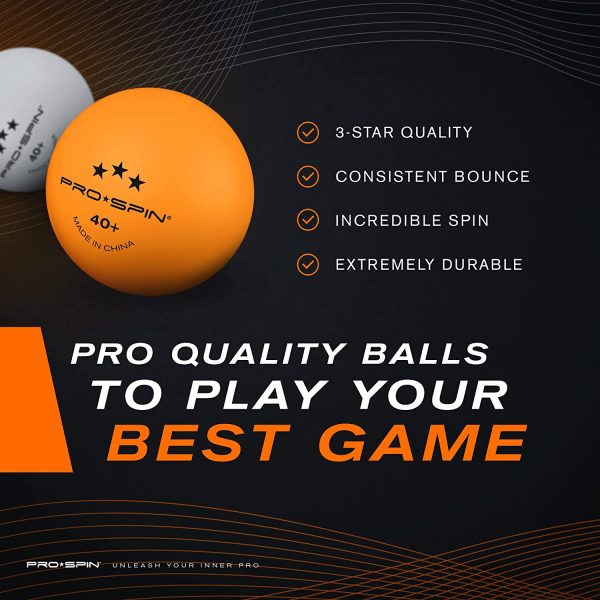 PRO-SPIN Ping Pong Balls - Orange 3-Star 40+ Table Tennis Balls (Packs of 12, 24) | High-Performance ABS Training Balls | Ultimate Durability for Indoor & Outdoor Table Tennis - Image 7