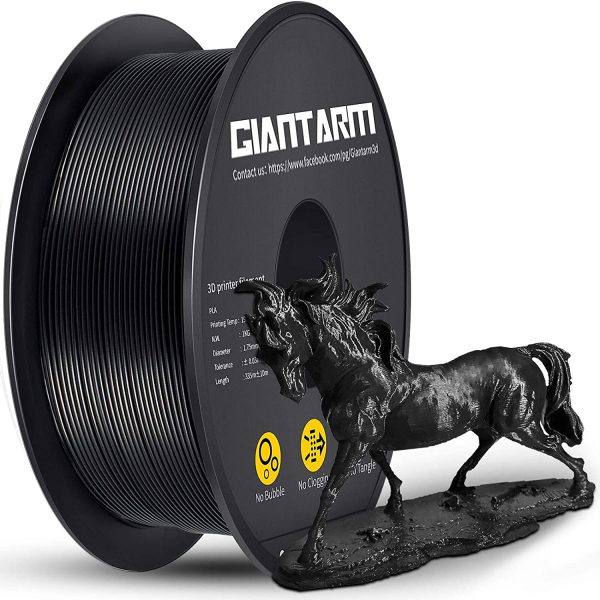 PLA Filament 1.75mm, GIANTARM Classic PLA 3D Printer Filament 1kg Spool Black - Image 2