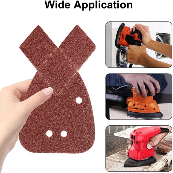 Black Decker Mouse Sander Pads,40pcs Mouse Palm Sander Detail Pads Sandpaper,Mouse Sanding Sheets Assorted 40/60/ 80/120/ Grits to Fit Black and Decker Detail Palm Sander - Image 5