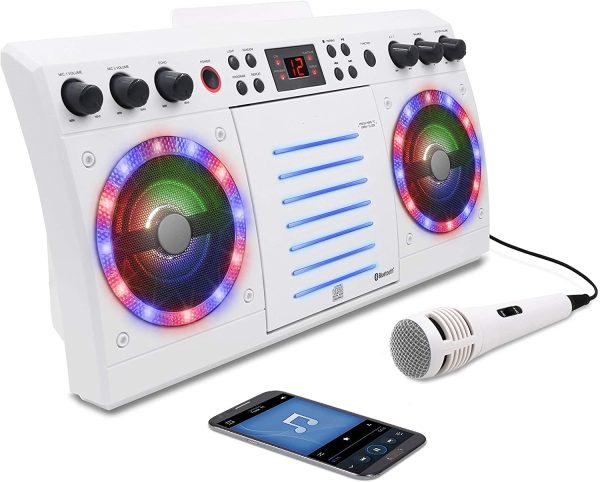 Beatbox Karaoke Machine CDG/CD+G. Built in Disco Lights. Includes 600 Song Family Party Hits Pack & 2 Microphones - Image 2