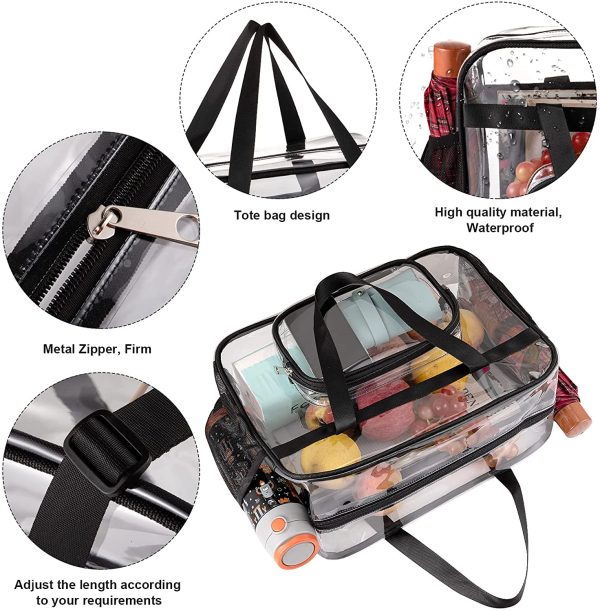 Large Clear Tote Bags Stadium Approved, See Through Crossbody Bag Transparent Bag + Adjustable Shoulder Strap - Image 4