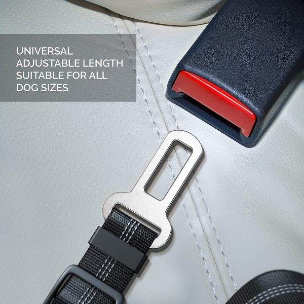 Seat Belt for dogs with Anti shock Bungee Buffer One of Important Car Travel Accessories for Dogs Adjustible, Elastic - Image 6