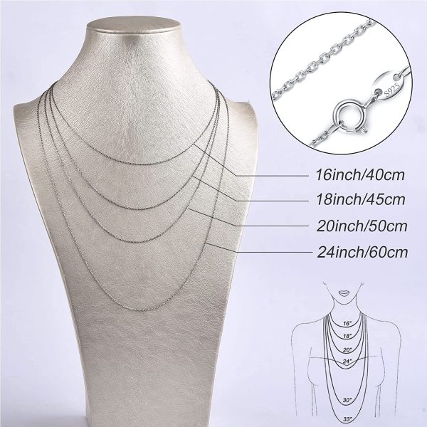 DALARAN 925 Sterling Silver 16 18 20 24 Inch Thick Box Chain Cable Snake Rope Chain Italy Necklaces for Women - Image 4