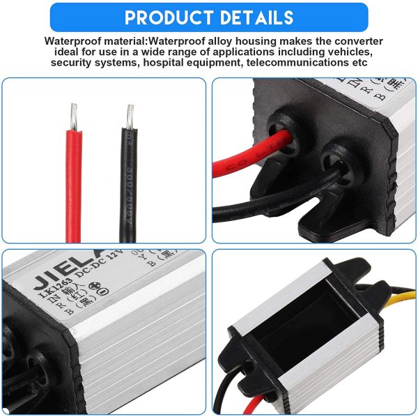 Car Power Converter Waterproof 12V to DC 5V Buck Voltage Regulators 3A 15W Voltage Converter Module for Car Truck Boat Solar System, Accept DC 8V - 22V Inputs - Image 5