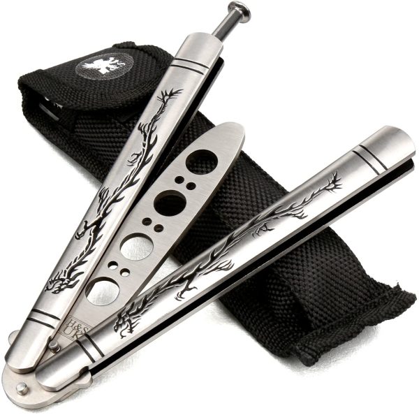 Dragon Blunt Dull Balisong Butterfly Trainer Knife Pocket Practice Training Knifes Blade Tool - NOT REAL - NO SHARP - Image 6