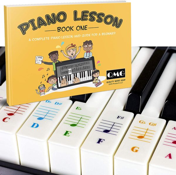 Color Piano and Keyboard Stickers and Complete Color Note Piano Lesson and Guide Book - Image 2