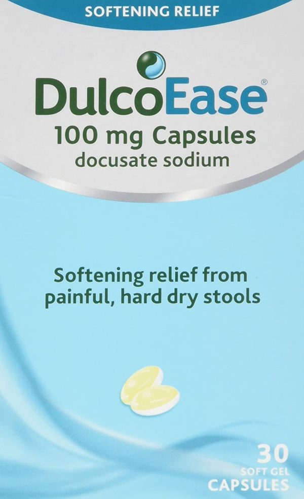 DulcoEase 100 mg Docusate Sodium Capsules - Softening Constipation Relief - Pack of 30 Soft Gel Capsules - Stool Softening Laxative - Image 7