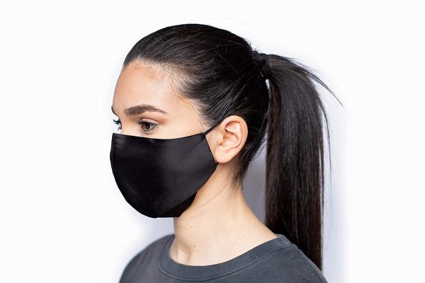 HABAC STUDIO - 100% Mulberry Silk Face Mask, Face Masks Washable UK, Reusable Face Mask, Men's Face Mask, Silk Mask, Masks for Women, Black Face Mask, Face Masks, Nose Wire. - Image 3