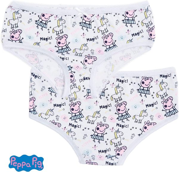 Peppa Pig Girls Knickers with Magical Unicorn Design, Pack of 5 100% Soft Cotton Pants, Children Underwear, Unicorn Gifts for Girls Toddlers Age 18 Months - 6 Years - Image 3