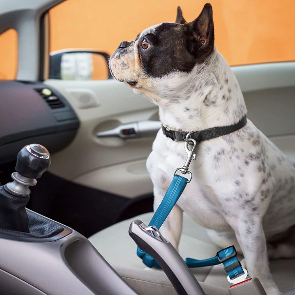 Seat Belt for dogs with Anti shock Bungee Buffer One of Important Car Travel Accessories for Dogs Adjustible, Elastic (Blue, 1 Pack) - Image 7