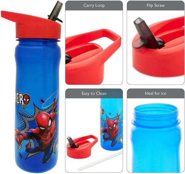 MARVEL 1325 1698 Spider-Man Hero Reusable Water Bottle, polypropylene, Blue and red, 600ml - Image 6