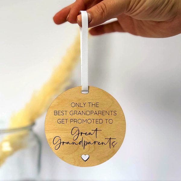 Only the Grandparents get promoted to Great Grandparents wooden engraved hanging sign, Pregnancy Announcement - Image 4