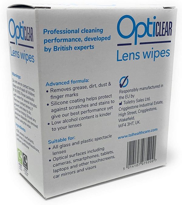 Opticlear Lens Wipes (Pack of 6, Total 156 Wipes)