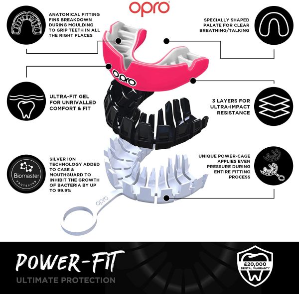 Opro Power-Fit Mouthguard | Gum Shield for Rugby, Hockey, MMA, and Other Contact Sports