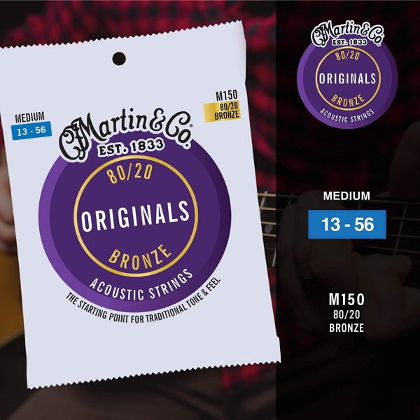 Martin M150 Medium Acoustic Guitar strings, Martin & Co