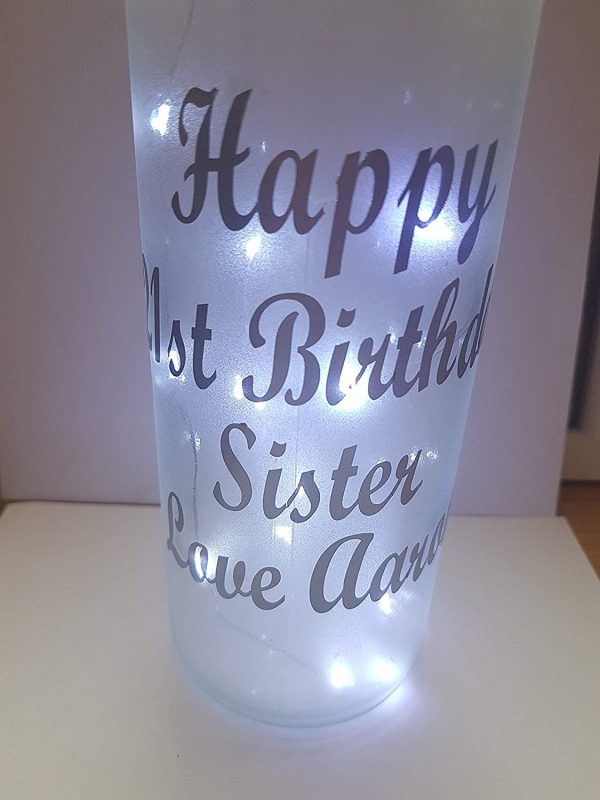 Beautiful personalised light up frosted bottle - Image 3