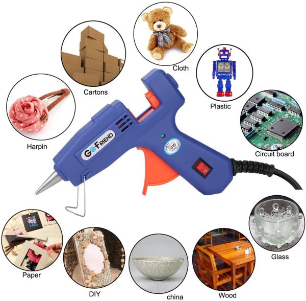 Mini Hot Melt Glue Gun,  20W Electric Glue Gun with 80pcs Melt Glue Sticks(0.27 *5.9 inches) Heating DIY Craft Repair Kit - Image 4