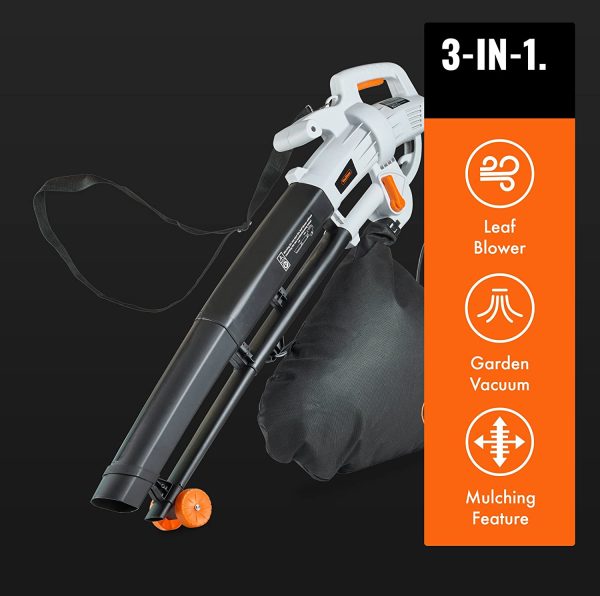 VonHaus 3 in 1 Leaf Blower - 3000W Garden Vacuum & Mulcher - 35 Litre Collection Bag, 10:1 Shredding Ratio, Automatic Mulching Compacts Leaves in Bag with 10m Cable - Image 2