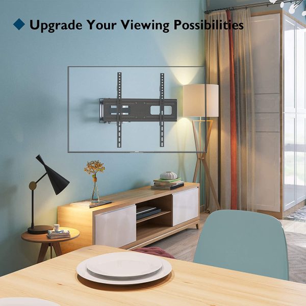 BONTEC TV Wall Mount for 23-60 Inch LED LCD Flat & Curved TVs, Swivels Tilts Extends Double Arm Full Motion TV Wall Bracket Holds up to 45kg, Includes HDMI Cable, Spirit Level, Max VESA 400x400mm - Image 6